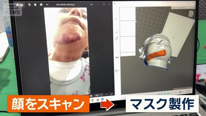 顔をスキャンしマスク製作