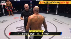 「無理やりファイティングポーズw」レフェリーの振る舞いに反響 後ろ回し蹴りを“テンプル”被弾で戦意喪失も…非情な再開後に即TKO決着