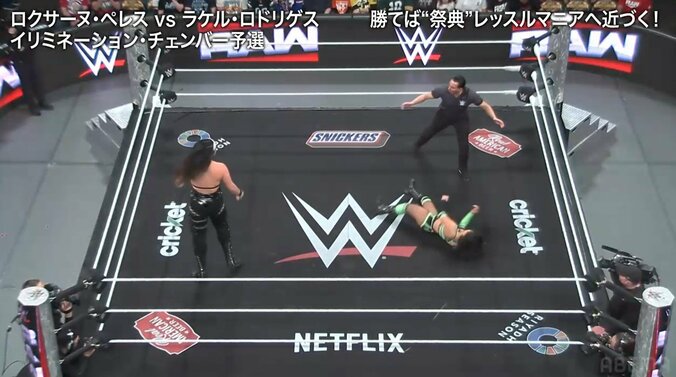 両手を広げてドン引きするレフェリー