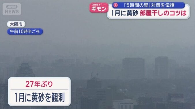 大阪では27年ぶりに1月に黄砂を観測