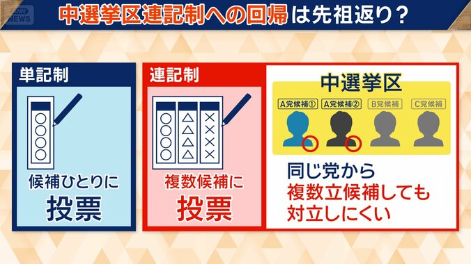 中選挙区制に「連記制」の採用を提案する国民民主党