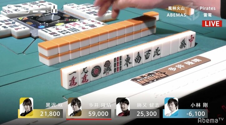 勝負強さが半端ない！多井隆晴、8連続連対で個人首位に　チームも3位浮上／麻雀・大和証券Mリーグ