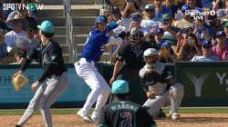 観客も一斉に「うおー！」大谷翔平、弾丸ライナー二塁打に続々と立ち上がるファンたち