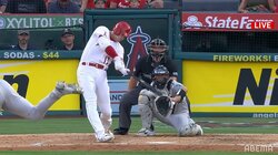 大谷翔平、バットの先でも打球速度159キロの痛烈ヒット！ 「どんな打球速度だよ」「すげー打球だな」