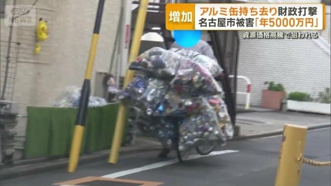 自転車で大量に運ぶ人