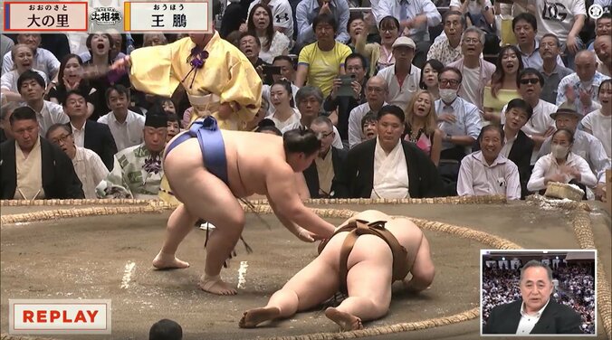 白熱の取組にお口あんぐりの黒田知永子さん