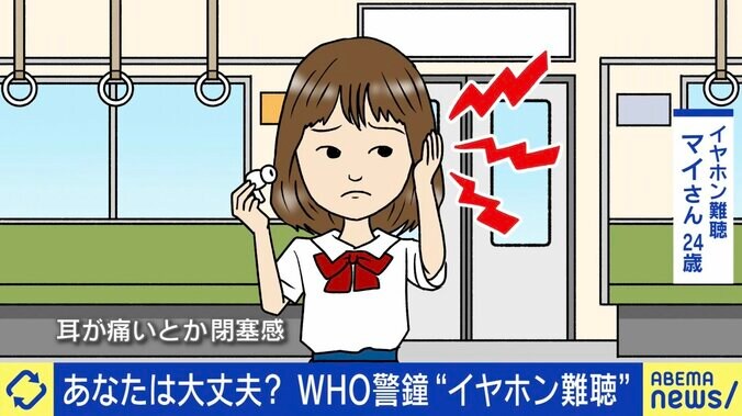 【写真・画像】「1日7、8時間ぐらい爆音で…」 耳の痛みや頭痛などの“イヤホン難聴”に 二度と回復しない？ WHOは「11億人がリスクに」と警告　1枚目