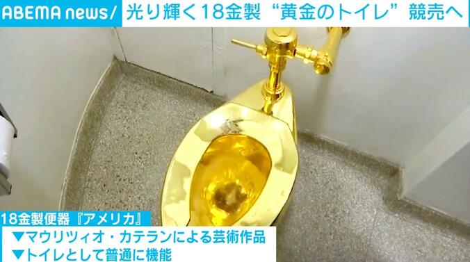 “黄金のトイレ”水が流れる様子