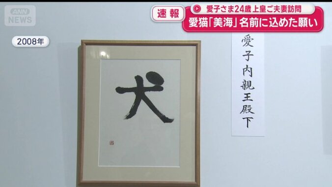 当時7歳の愛子さまが書かれた「犬」の文字