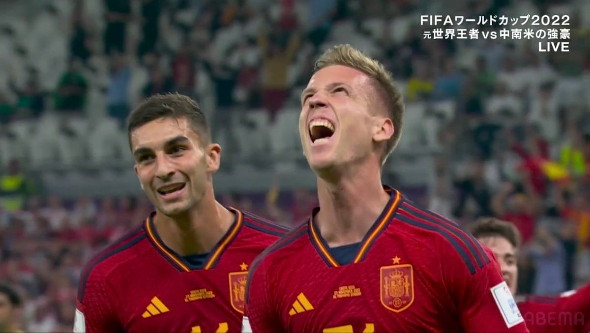 日本代表と対戦するスペインが早速先制！完璧な崩しからW杯初出場初