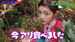 井上咲楽がアリの踊り食い！ 無人島で大胆行動「直食いの方が美味しい」