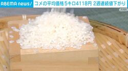 コメの平均価格 5キロ4118円 2週連続値下がり