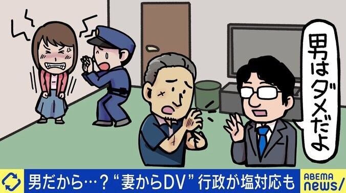 “弱者男性”に厳しい世の中？「女性に殴られたくらいで…」DV被害も専用シェルターなし＆行政からも塩対応…必要な支援は 2枚目