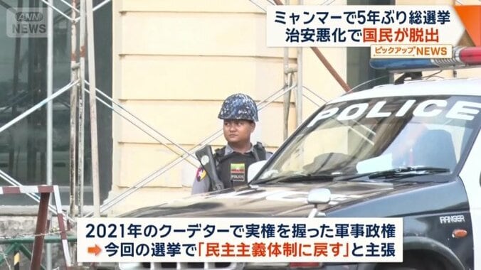 軍事政権は、今回の選挙で「民主主義体制に戻す」と主張