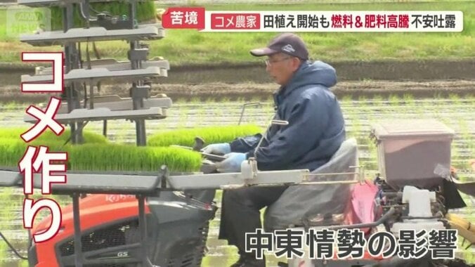 コメ作りにも中東情勢の影響