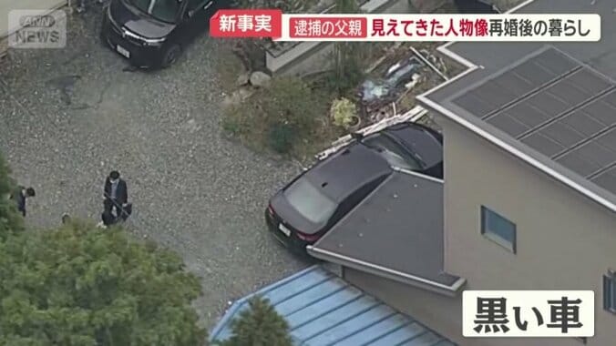 家の敷地内に黒い車