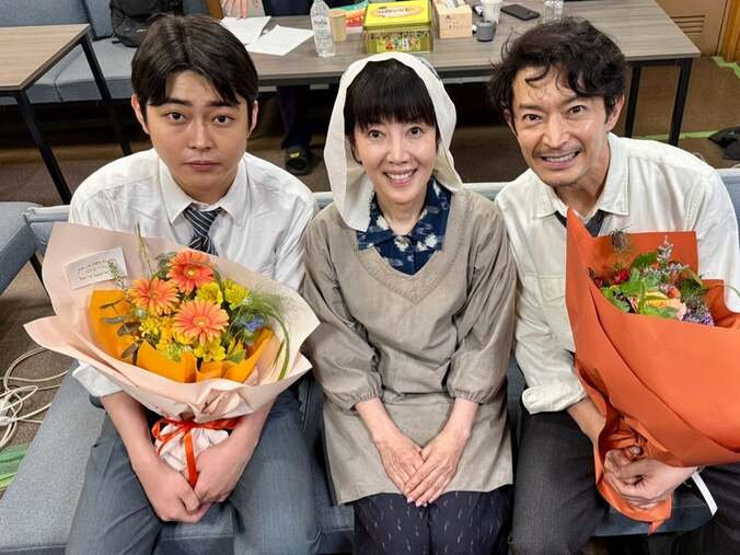 戸田恵子、津田健次郎＆倉悠貴との3ショット