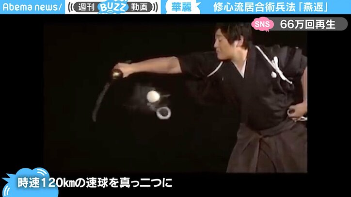 日本刀で150km/hの速球を“ぶった斬る”凄技に「唖然」 謎の居合術“燕返し”の鮮やかな瞬間が大反響