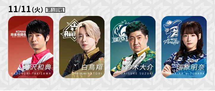 11月11日第1試合の出場選手