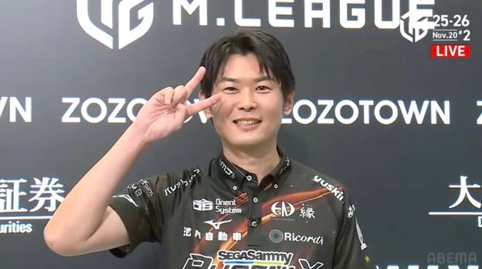 【写真・画像】ビッグマン・竹内元太、跳満一撃のリードを守り個人連勝！チームは最下位から9位に浮上「今月中にプラスに戻す」/麻雀・Mリーグ　1枚目