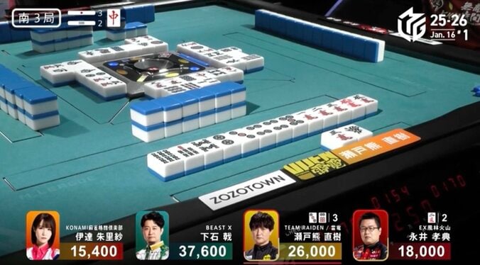 瀬戸熊のアガリで3桁クラブの仲間入り