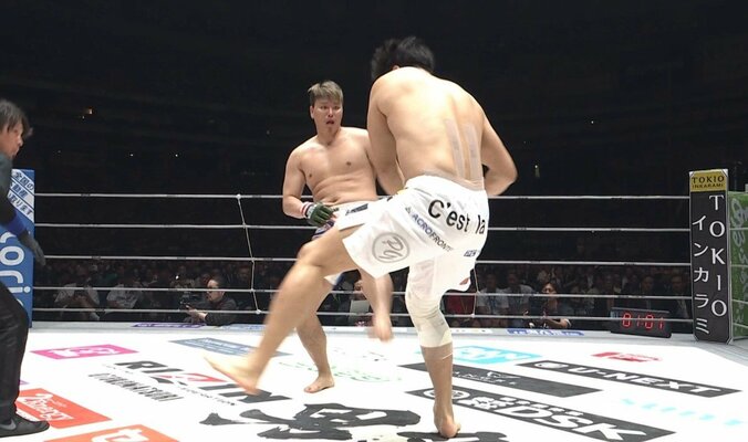 強烈な左のロー