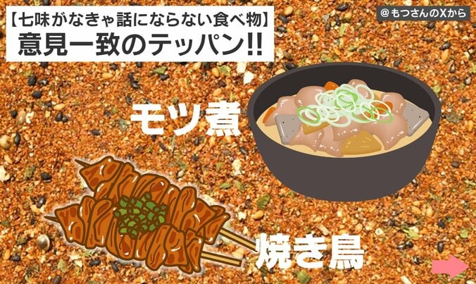 七味が欠かせない食べ物