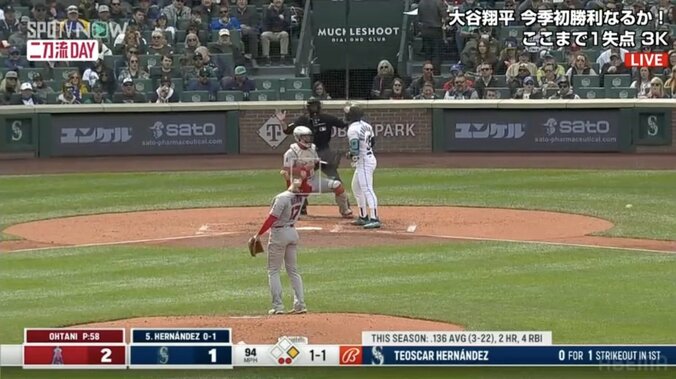 大谷翔平、制球定まらず1イニング2度の死球に天を仰ぐ 球場からは珍しく大ブーイング 1枚目