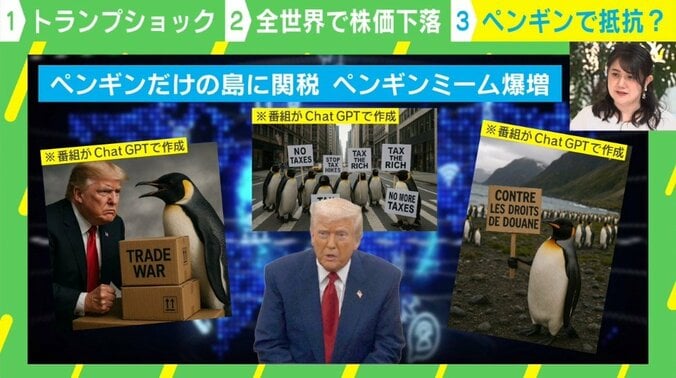 アバターの役割も？トランプ関税批判する“ペンギンミーム” 