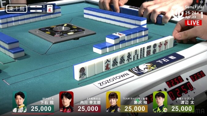 大三元が丸見え！の超プラチナ配牌