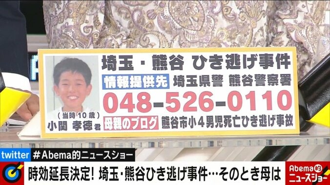 「被害者に時効はない」熊谷ひき逃げ事件、“時効延長”で新たな情報が100件以上　 1枚目