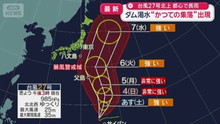 台風27号が発生