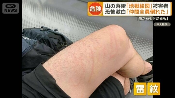 脚には雷紋のような跡