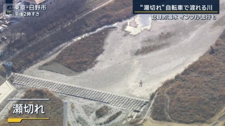 川の流れが途切れる“瀬切れ”