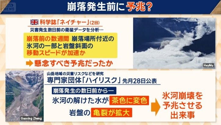 氷河崩壊を予兆させる出来事が