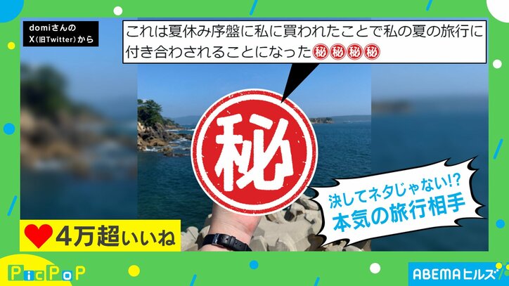 立派な"おとも"ですし！…“ネタ” じゃない本気の旅行相手に「かわいい」「感性が好きwww」と反響続々