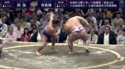 照強が動き勝ち　劣勢もスピードアップで初日白星　土俵狭しと“くるくる照強”