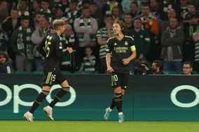 セルティックに前半劣勢も…王者・レアルが後半3発で快勝！　旗手は先発、前田と古橋は途中出場