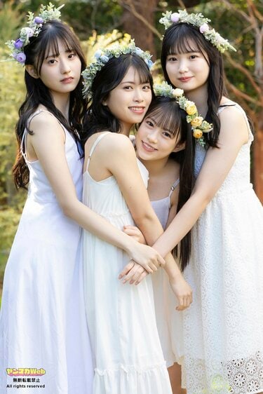 注目ガールズグループ・Rain Treeが『ヤンマガ』初登場 “お嬢様学校の