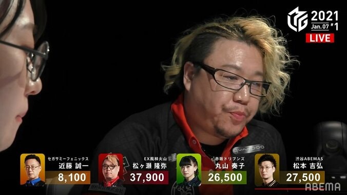 オーラスに火を吹くキャノン砲 松ヶ瀬隆弥、会心の逆転トップ「首位に返り咲きたい」／麻雀・Mリーグ 1枚目