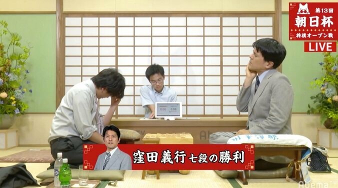 窪田義行七段が黒沢怜生五段に勝利　3回戦進出／将棋・朝日杯将棋オープン戦一次予選 1枚目