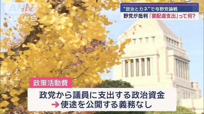 政策活動費廃止の一方…