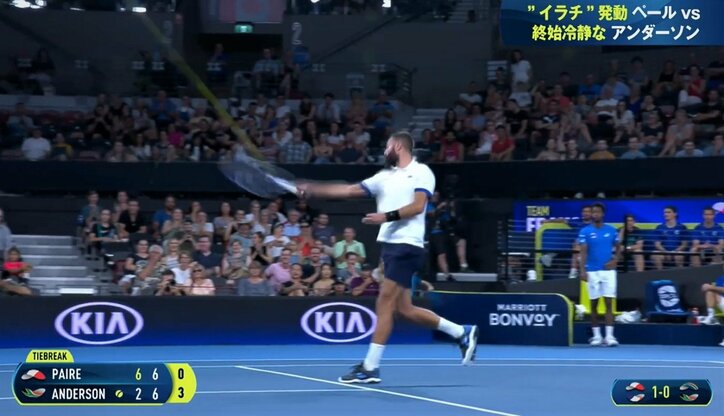 「誰にも止められない…」ラリー中に観客の声でペールが激昂！ 客席にボールを打ち込み、審判に大抗議