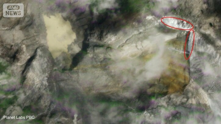 8月28日撮影  新たに白い断面が出現 