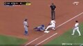 「顔蹴りそうだった」今永昇太、同僚と打者走者のハッスルプレーに“呆然” 眼前でスパイクと顔面があわや交錯→驚くもブッシュを称える