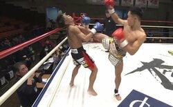 「モロにくらった」顔が跳ね上がる衝撃KO  1試合2発の“右ハイ”に「またしても顔面に…」驚きと称賛の声