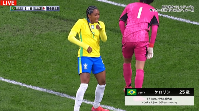 「ノリノリやなw」ブラジル女子FWが日本戦でダメ押し弾→ ドヤ顔で“謎セレブレーション”「ケロリン腹立つなw」「ダンス可愛い」 3枚目