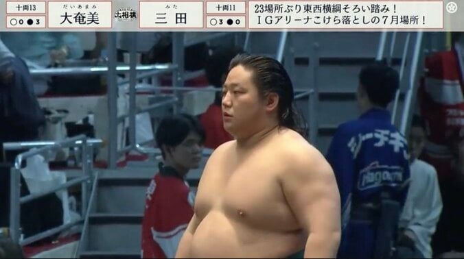 【写真・画像】いかつ過ぎるだろ…オールバック人気力士が“まさかの選択”…驚きの化粧まわしと風貌に「迫力ヤバい」「お気に入りだなw」　1枚目