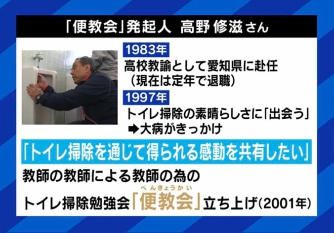 便器に顔を突っ込み、素手で2時間…トイレを磨き、心も磨く？「便教会」とは 「教育効果に疑問」「時代錯誤」と批判の声も  2枚目