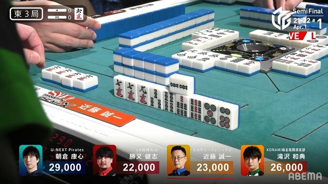 もう誰も戦いたくない…親の暗カンに立ち向かうイケメン雀士に喝采「男やな！」／麻雀・Mリーグ 1枚目